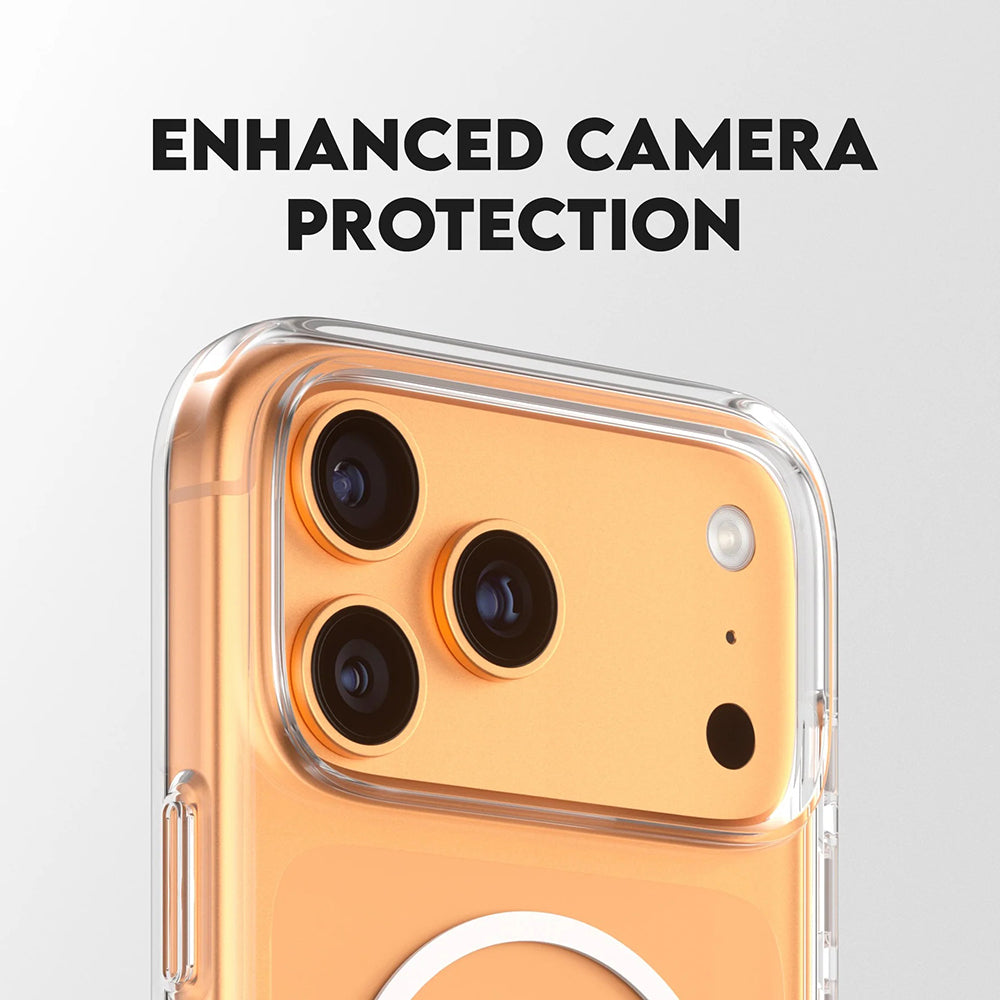 Coque MagSafe pour Apple iPhone 17 Pro Max, PanzerGlass, avec fonction support, Transparente Blanche