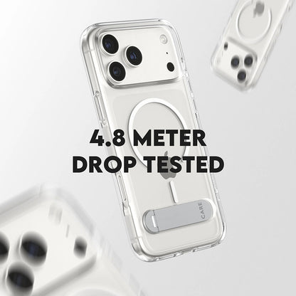 Coque MagSafe pour Apple iPhone 17 Pro Max, PanzerGlass, avec fonction support, Transparente Blanche