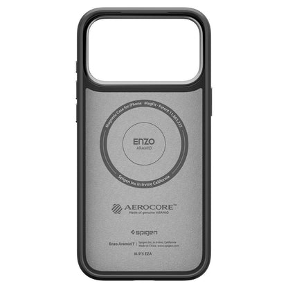 Coque MagSafe pour Apple iPhone 17 Pro Max, Spigen, Enzo Aramid T, Noire Argentée