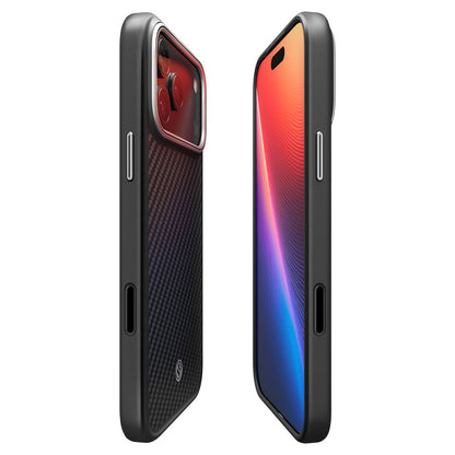 Coque MagSafe pour Apple iPhone 17 Pro Max, Spigen, Enzo Aramid T, Noire Argentée