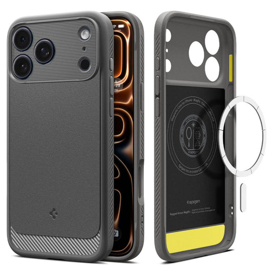 Coque MagSafe pour Apple iPhone 17 Pro Max, Spigen, Rugged Armor, Gris