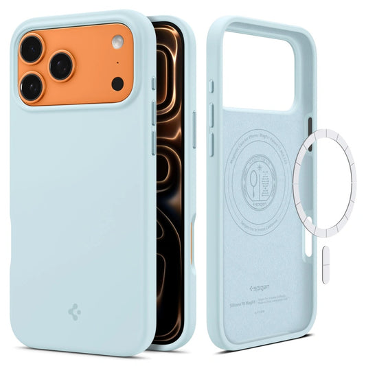 Coque MagSafe pour Apple iPhone 17 Pro Max, Spigen, Silicone Fit, Bleu