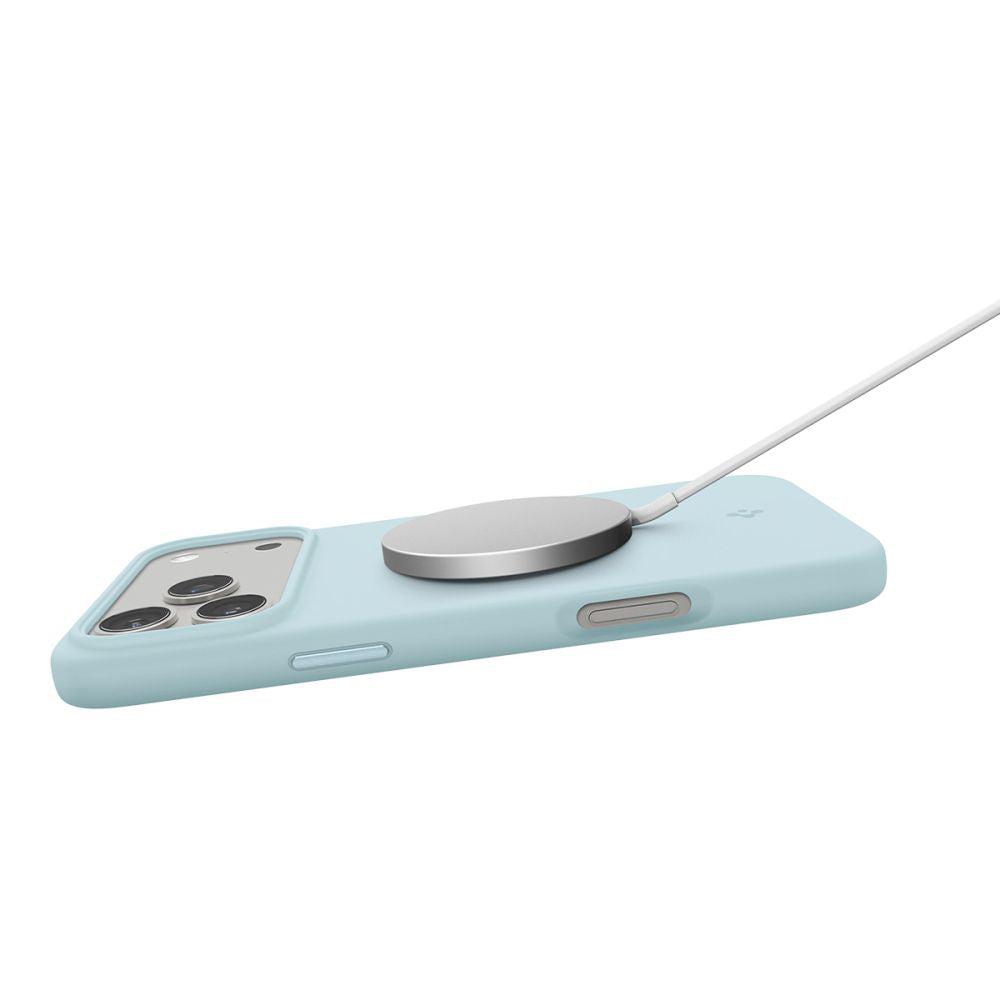 Coque MagSafe pour Apple iPhone 17 Pro Max, Spigen, Silicone Fit, Bleu