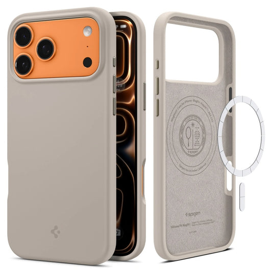 Étui MagSafe pour Apple iPhone 17 Pro Max, Spigen, Silicone Fit, Crème