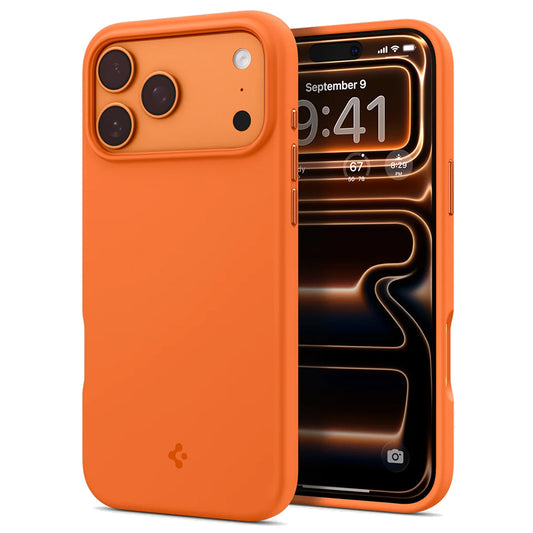 Coque MagSafe pour Apple iPhone 17 Pro Max, Spigen, Silicone Fit, Orange