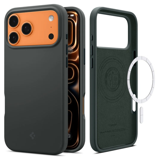 Coque MagSafe pour Apple iPhone 17 Pro Max, Spigen, Silicone Fit, Vert