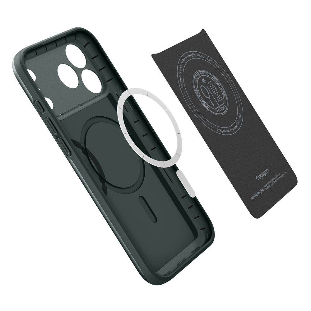 Coque MagSafe pour Apple iPhone 17 Pro Max, Spigen, Thin Fit, Vert ACS10275