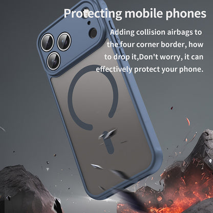 Coque MagSafe pour Apple iPhone 17 Pro Max, Techsuit, HaloFrost II, Bleu Marine