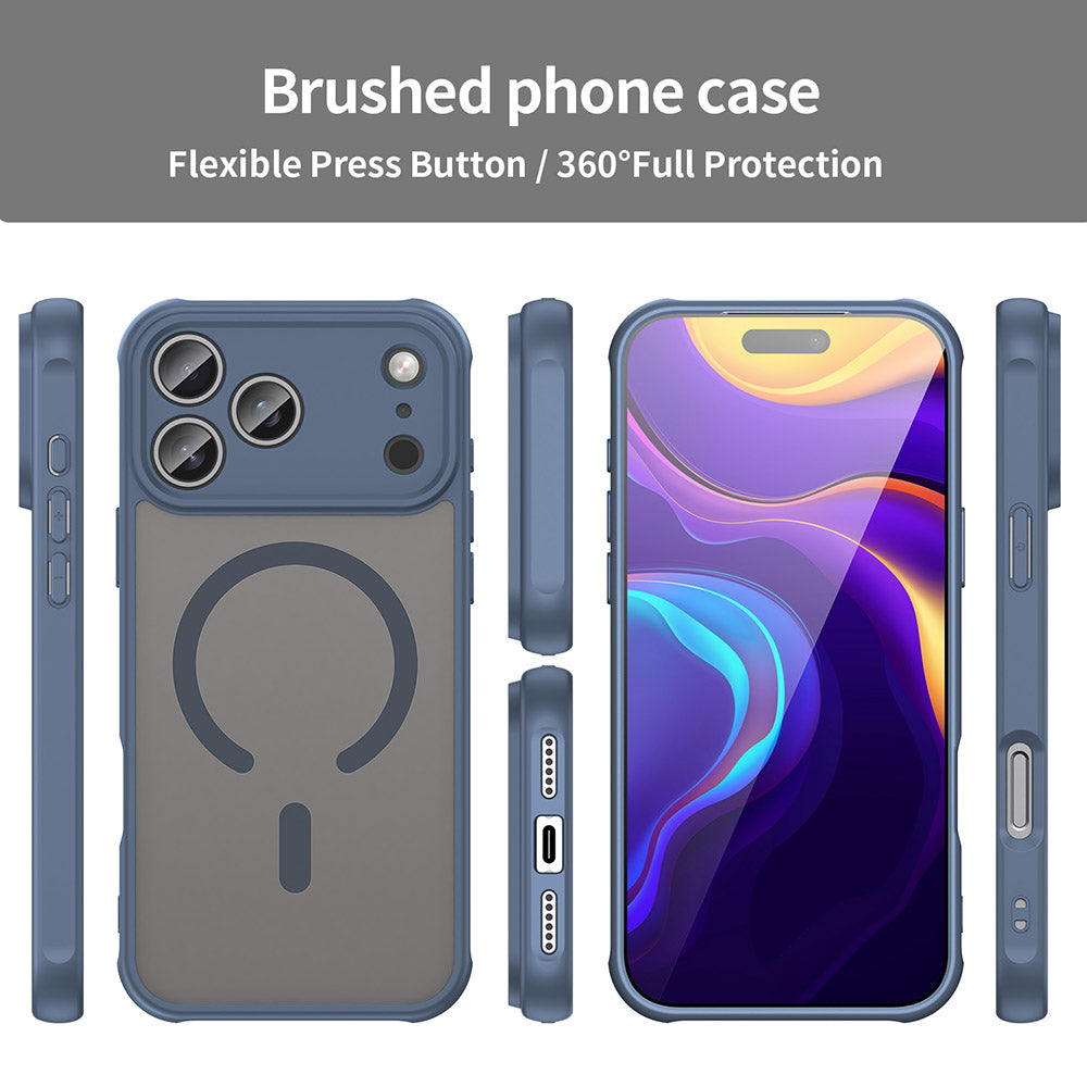 Coque MagSafe pour Apple iPhone 17 Pro Max, Techsuit, HaloFrost II, Bleu Marine
