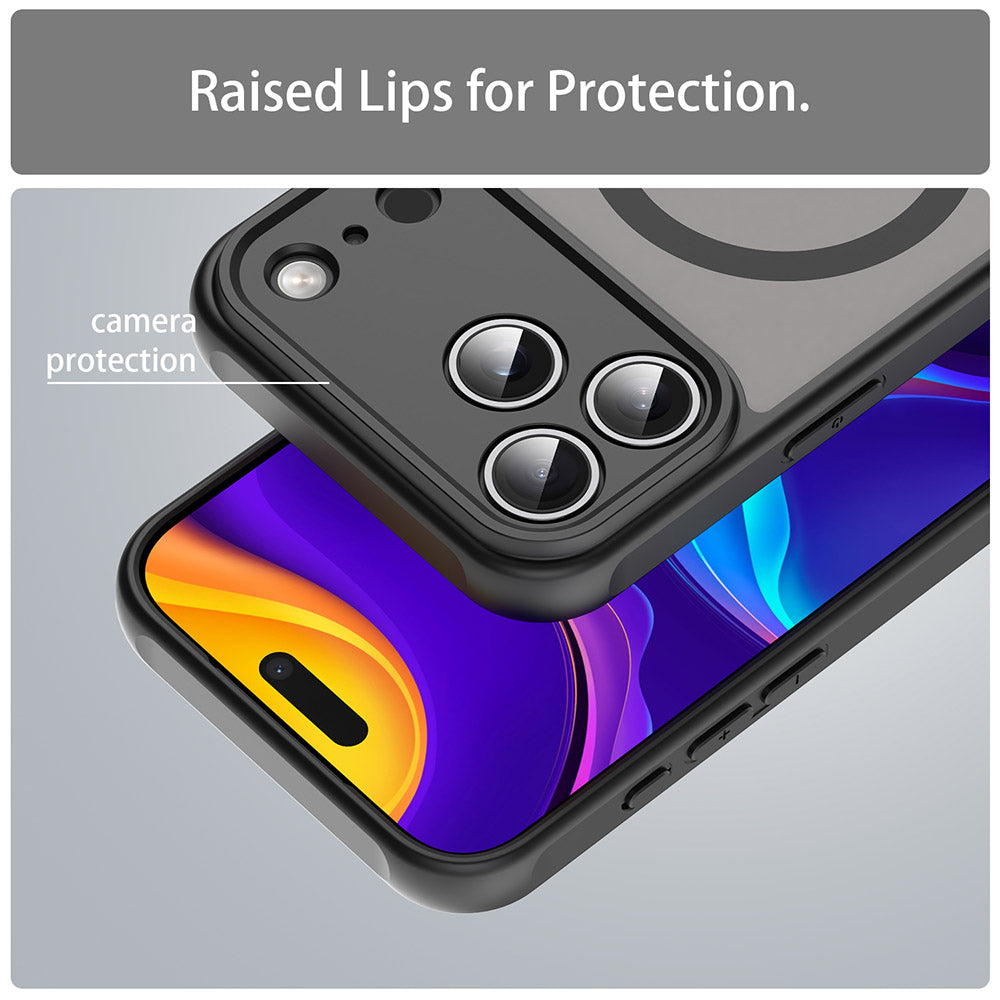 Coque MagSafe pour Apple iPhone 17 Pro Max, Techsuit, HaloFrost II, Noire