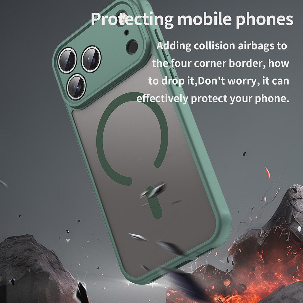 Coque MagSafe pour Apple iPhone 17 Pro Max, Techsuit, HaloFrost II, Vert