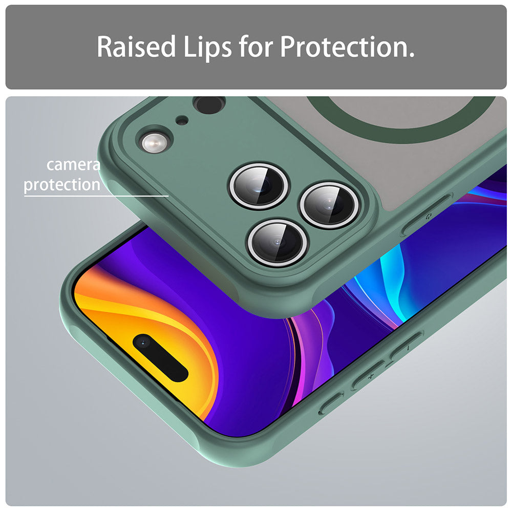Coque MagSafe pour Apple iPhone 17 Pro Max, Techsuit, HaloFrost II, Vert