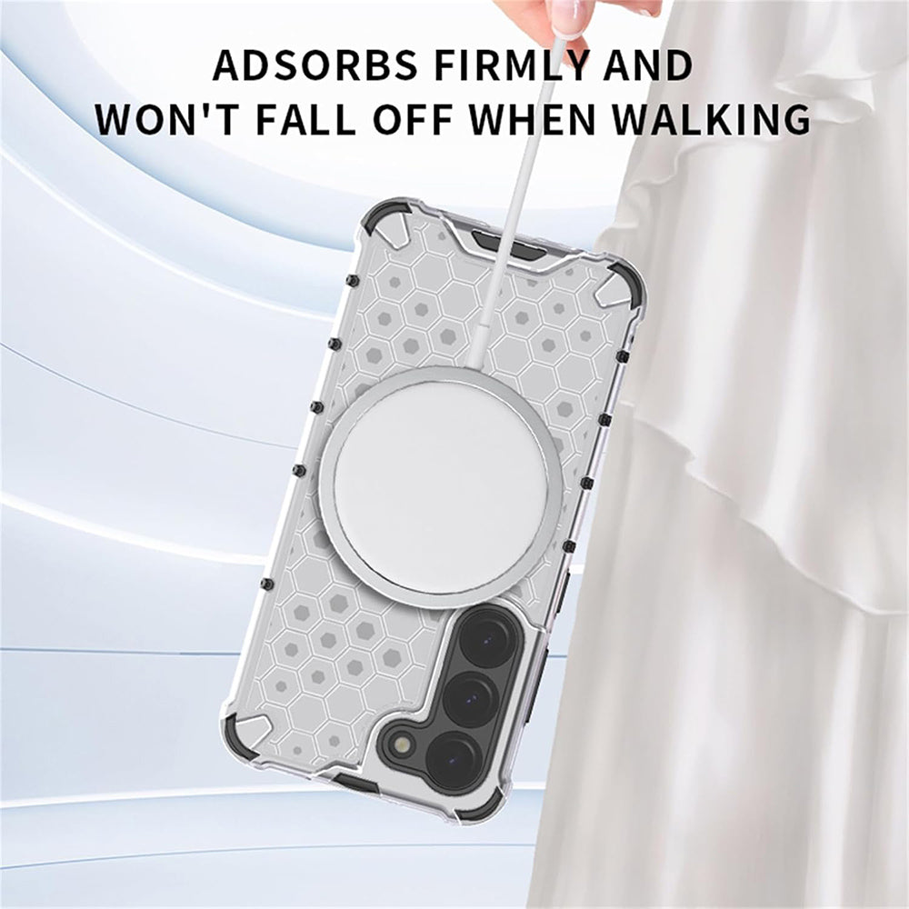 Coque MagSafe pour Apple iPhone 17 Pro Max, Techsuit, HoneyComb Shield, Blanche