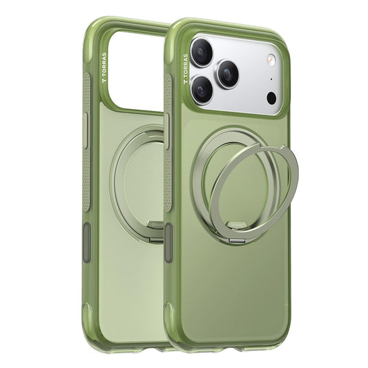 Coque MagSafe pour Apple iPhone 17 Pro Max, Torras, Ostand O3 Air, Vert Satiné