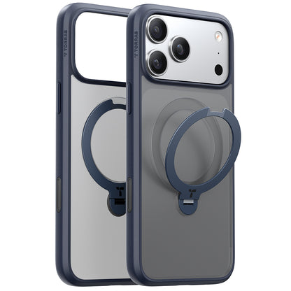 Coque MagSafe pour Apple iPhone 17 Pro Max, Torras, Ostand Spin, Bleue