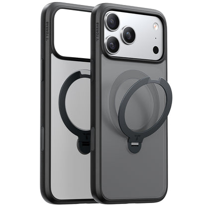 Coque MagSafe pour Apple iPhone 17 Pro Max, Torras, Ostand Spin, Noire