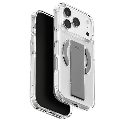 Coque MagSafe pour Apple iPhone 17 Pro Max, UNIQ, Heldro Air MagClick, Gris Transparent