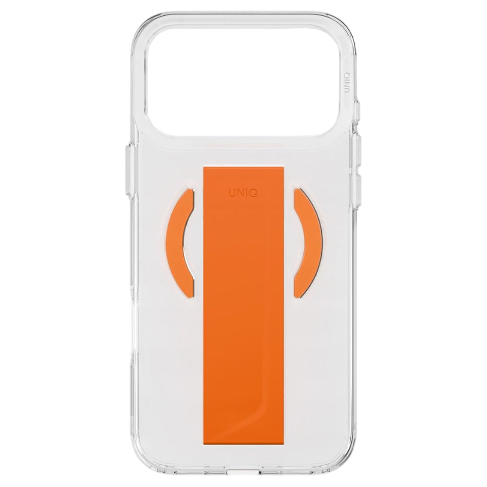 Coque MagSafe pour Apple iPhone 17 Pro Max, UNIQ, Heldro Air MagClick, Transparente Orange