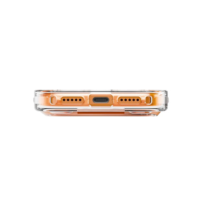 Coque MagSafe pour Apple iPhone 17 Pro Max, UNIQ, Heldro Air MagClick, Transparente Orange