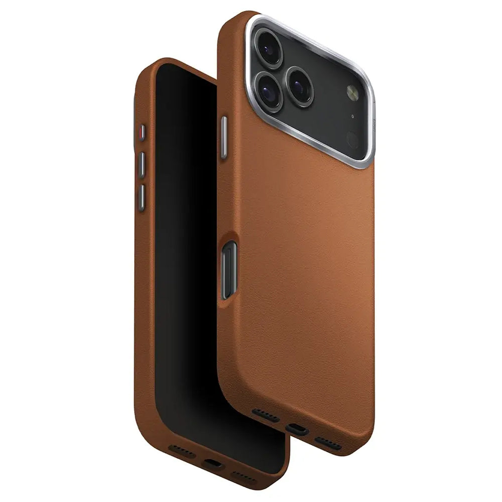 Coque MagSafe pour Apple iPhone 17 Pro Max, UNIQ, Lyden Leatherette, Marron