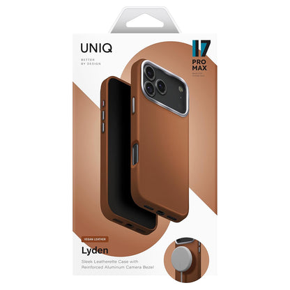 Coque MagSafe pour Apple iPhone 17 Pro Max, UNIQ, Lyden Leatherette, Marron
