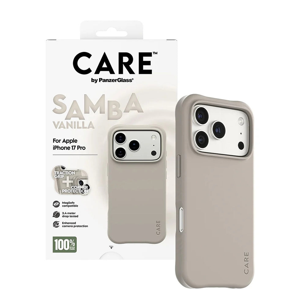 Coque MagSafe pour Apple iPhone 17 Pro, PanzerGlass, Care Fashionable, Beige