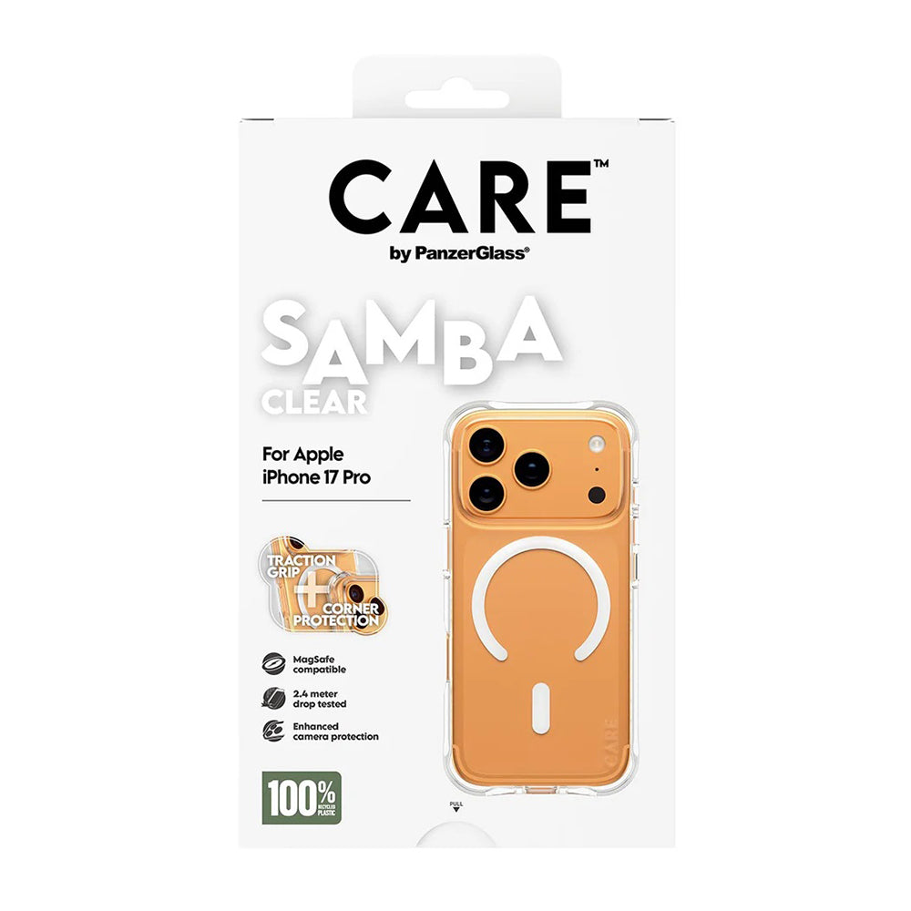 Coque MagSafe pour Apple iPhone 17 Pro, PanzerGlass, Care Fashionable, Transparente Blanche
