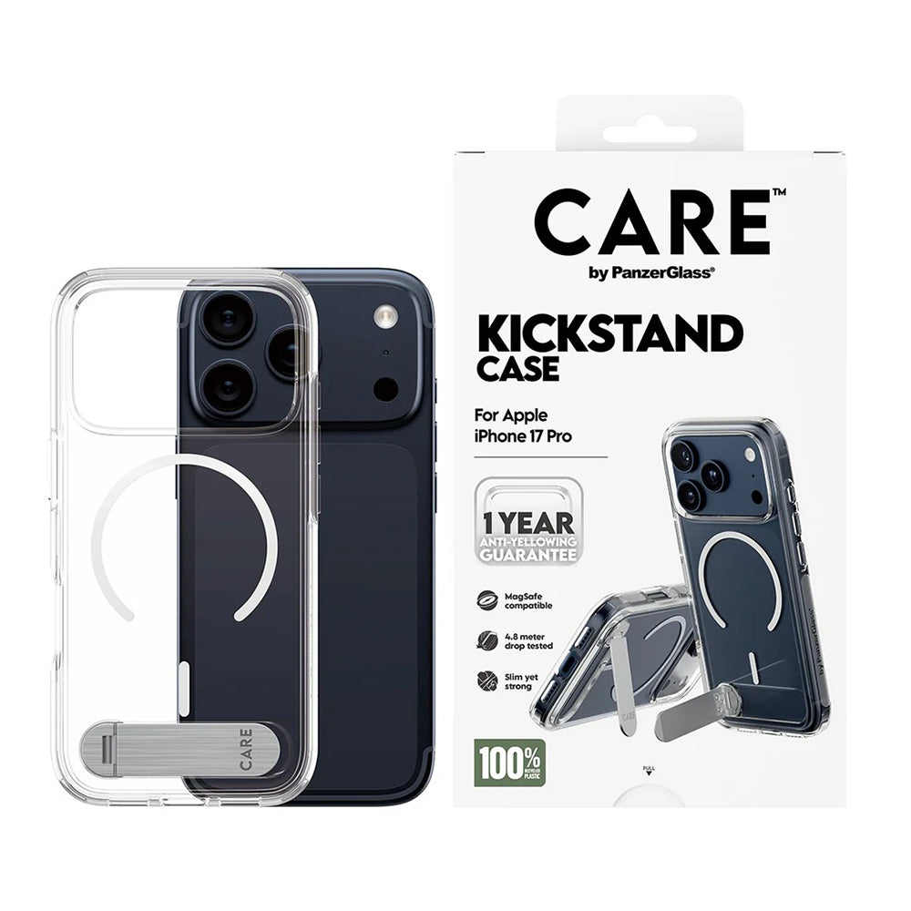 Coque MagSafe pour Apple iPhone 17 Pro, PanzerGlass, avec fonction support, Transparente