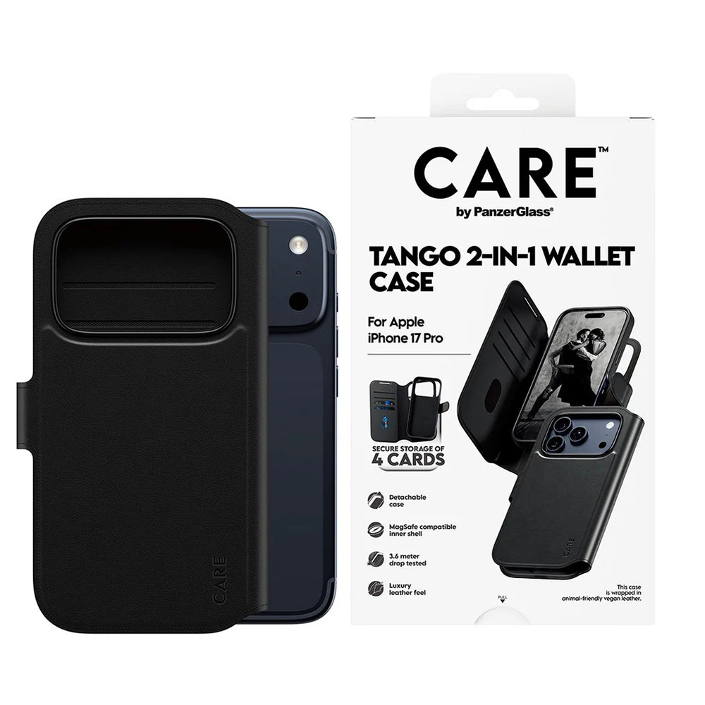 Étui MagSafe pour Apple iPhone 17 Pro, PanzerGlass, Fonction Care Tango Two-in-One, Noir