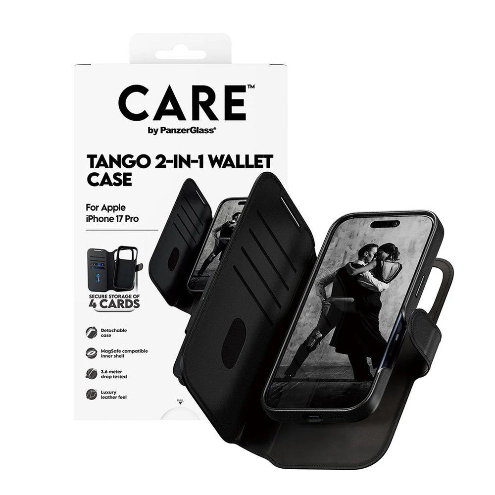 Étui MagSafe pour Apple iPhone 17 Pro, PanzerGlass, Fonction Care Tango Two-in-One, Noir