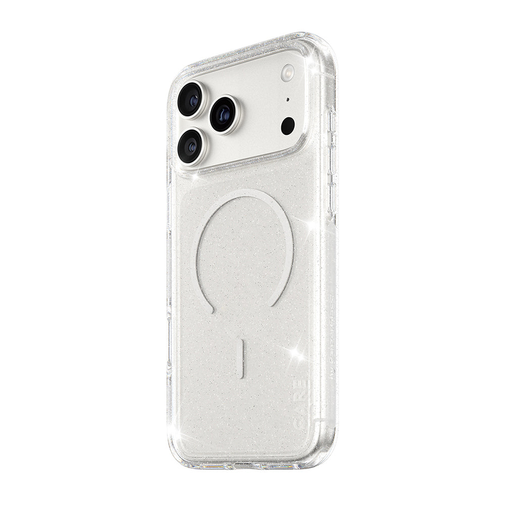 Coque MagSafe pour Apple iPhone 17 Pro, PanzerGlass, Care Urban Explorer Star Lit, Transparente Blanche