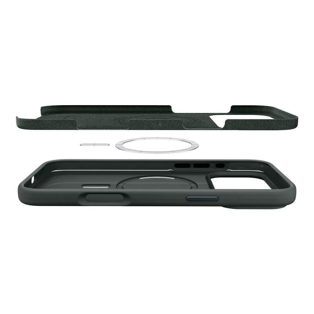 Coque MagSafe pour Apple iPhone 17 Pro, Spigen, Silicone Fit, Vert