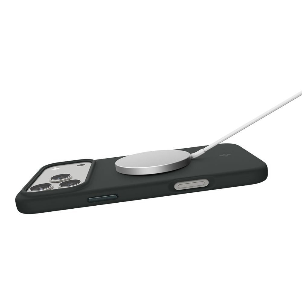 Coque MagSafe pour Apple iPhone 17 Pro, Spigen, Silicone Fit, Vert