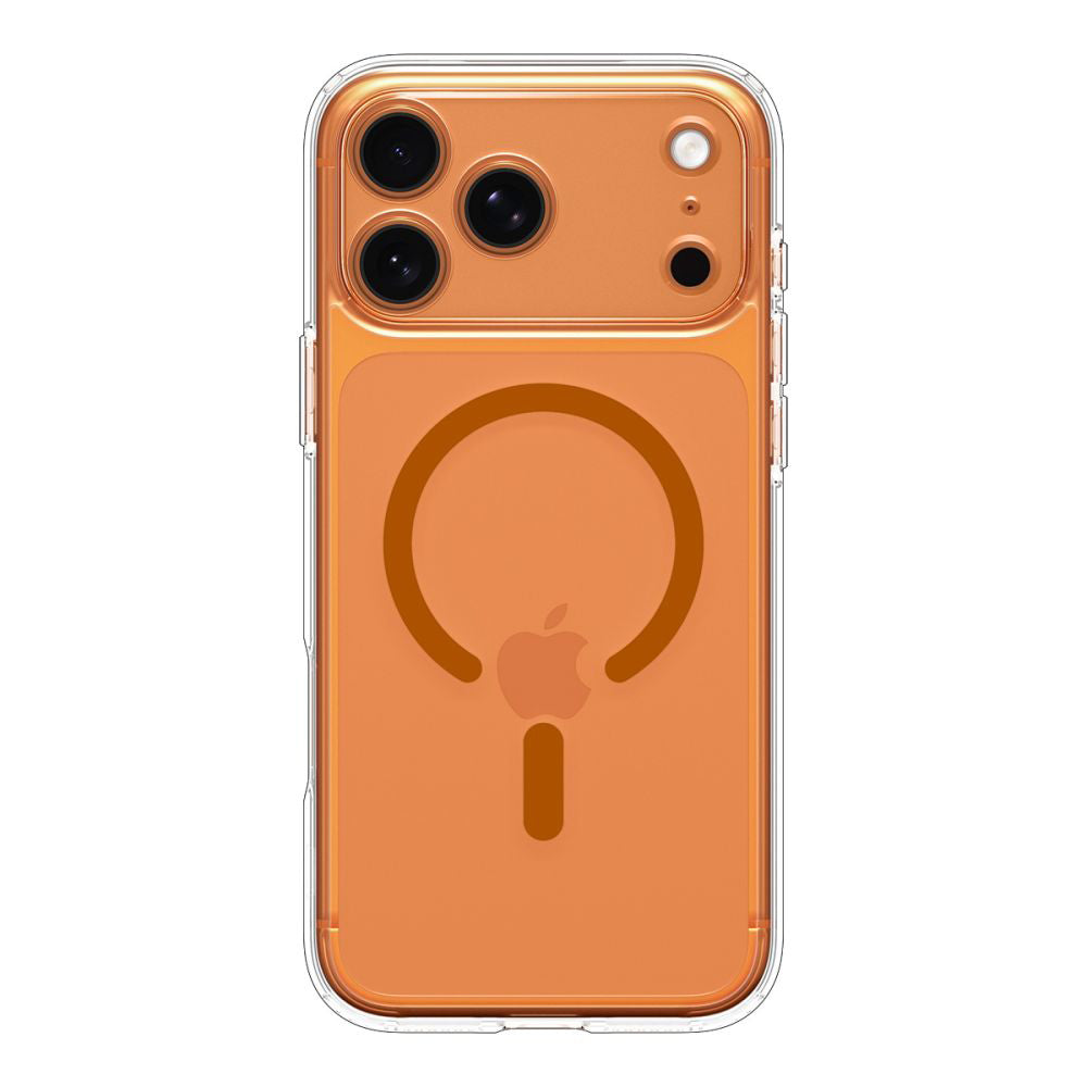 Coque MagSafe pour Apple iPhone 17 Pro, Spigen, Ultra Hybrid, Orange Transparente