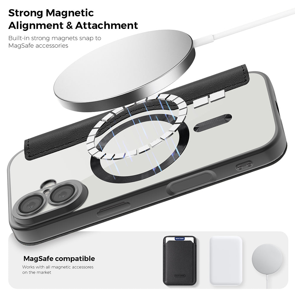 Housse MagSafe pour Apple iPhone 17 Pro, Techsuit, SmartMag Book, Noire