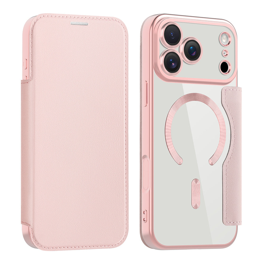 Étui MagSafe pour Apple iPhone 17 Pro, Techsuit, SmartMag Book, Rose