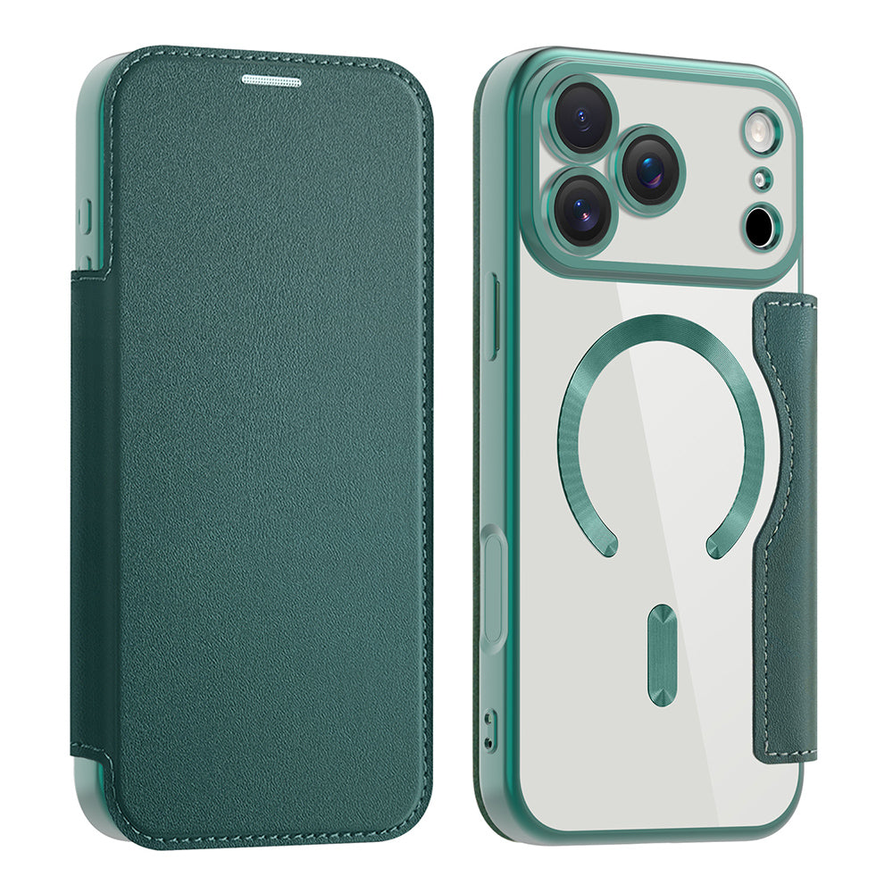 Étui MagSafe pour Apple iPhone 17 Pro, Techsuit, SmartMag Book, Vert