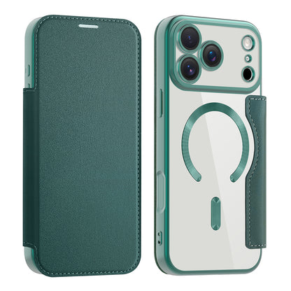 Étui MagSafe pour Apple iPhone 17 Pro, Techsuit, SmartMag Book, Vert