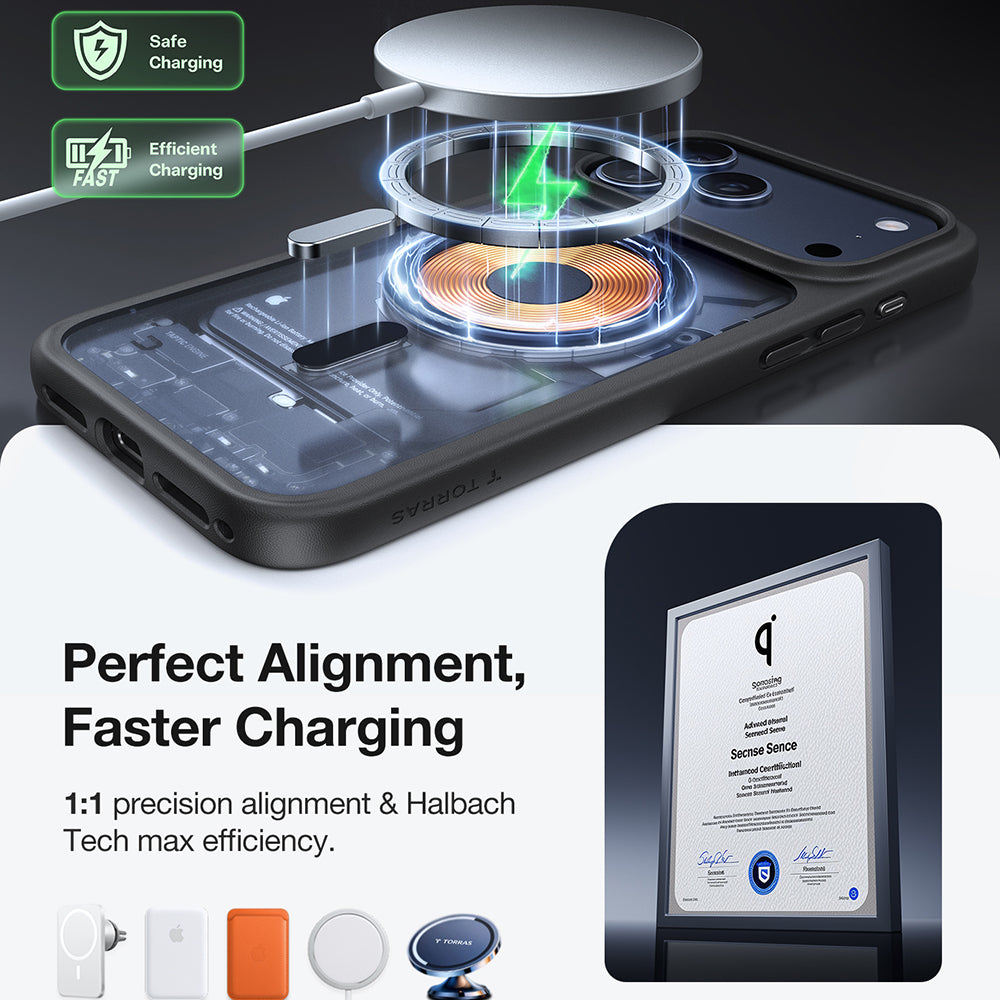 Étui MagSafe pour Apple iPhone 17 Pro, Torras, Guardian, Noir