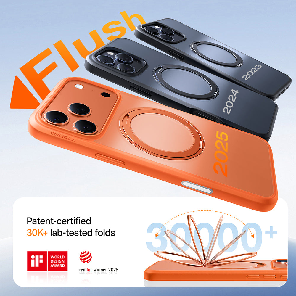 Coque MagSafe pour Apple iPhone 17 Pro, Torras, Ostand Pro, Orange