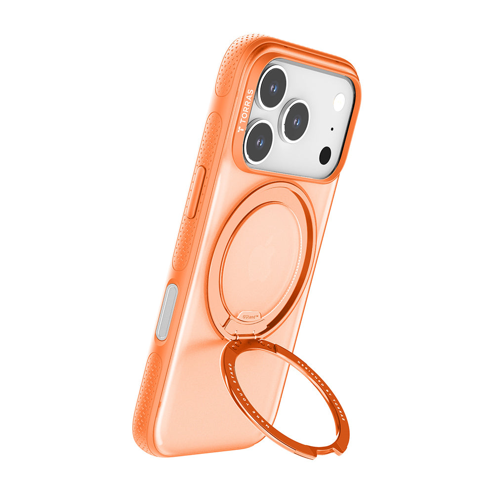 Coque MagSafe pour Apple iPhone 17 Pro, Torras, Ostand R Fitness, Orange