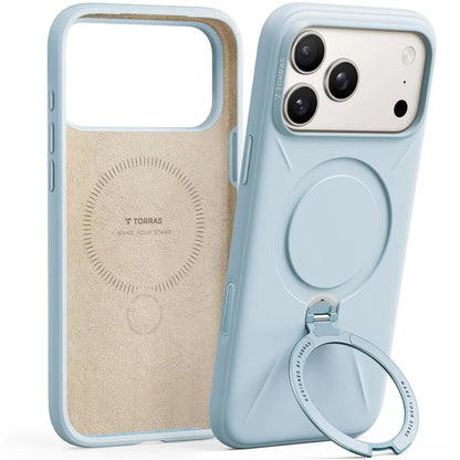 Coque MagSafe pour Apple iPhone 17 Pro, Torras, QPRO Silicone, Bleu Clair
