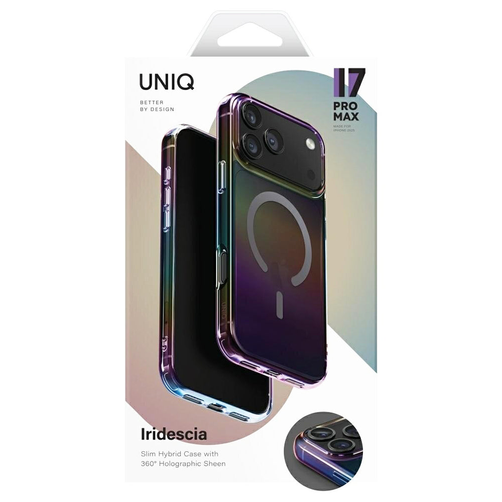 Étui MagSafe pour Apple iPhone 17 Pro, UNIQ, Iridescia MagClick, Aurora