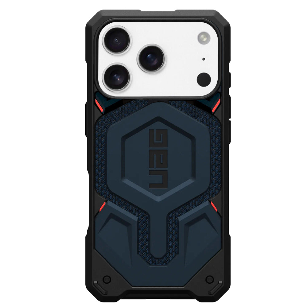 Coque MagSafe pour Apple iPhone 17 Pro, Urban Armor Gear, Monarch Pro Kevlar, Bleu Marine