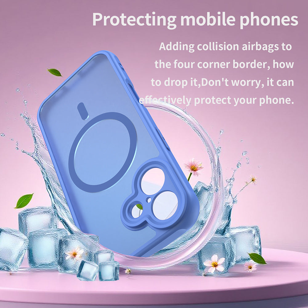 Coque MagSafe pour Apple iPhone 17, Techsuit, HaloFrost II, Bleue