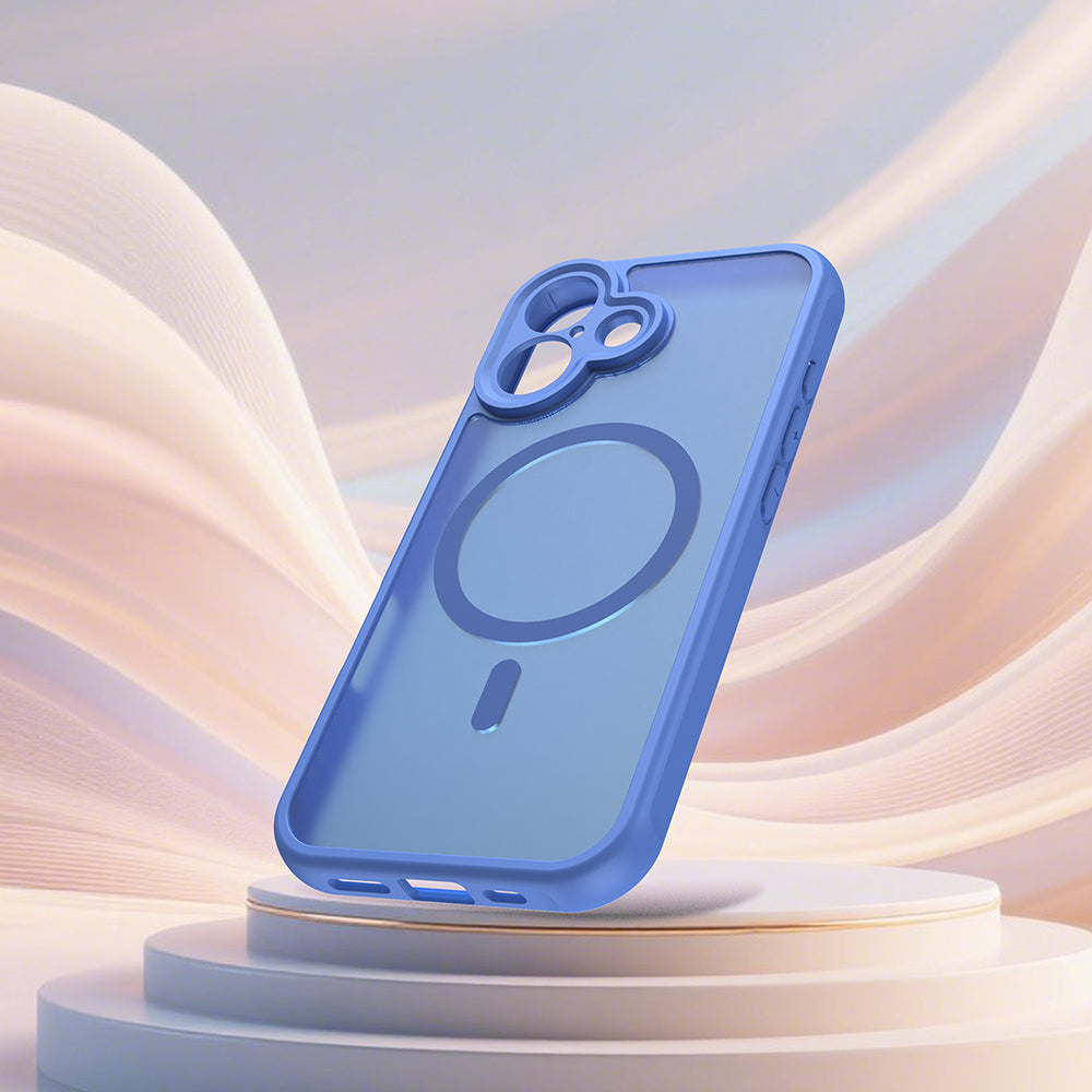Coque MagSafe pour Apple iPhone 17, Techsuit, HaloFrost II, Bleue
