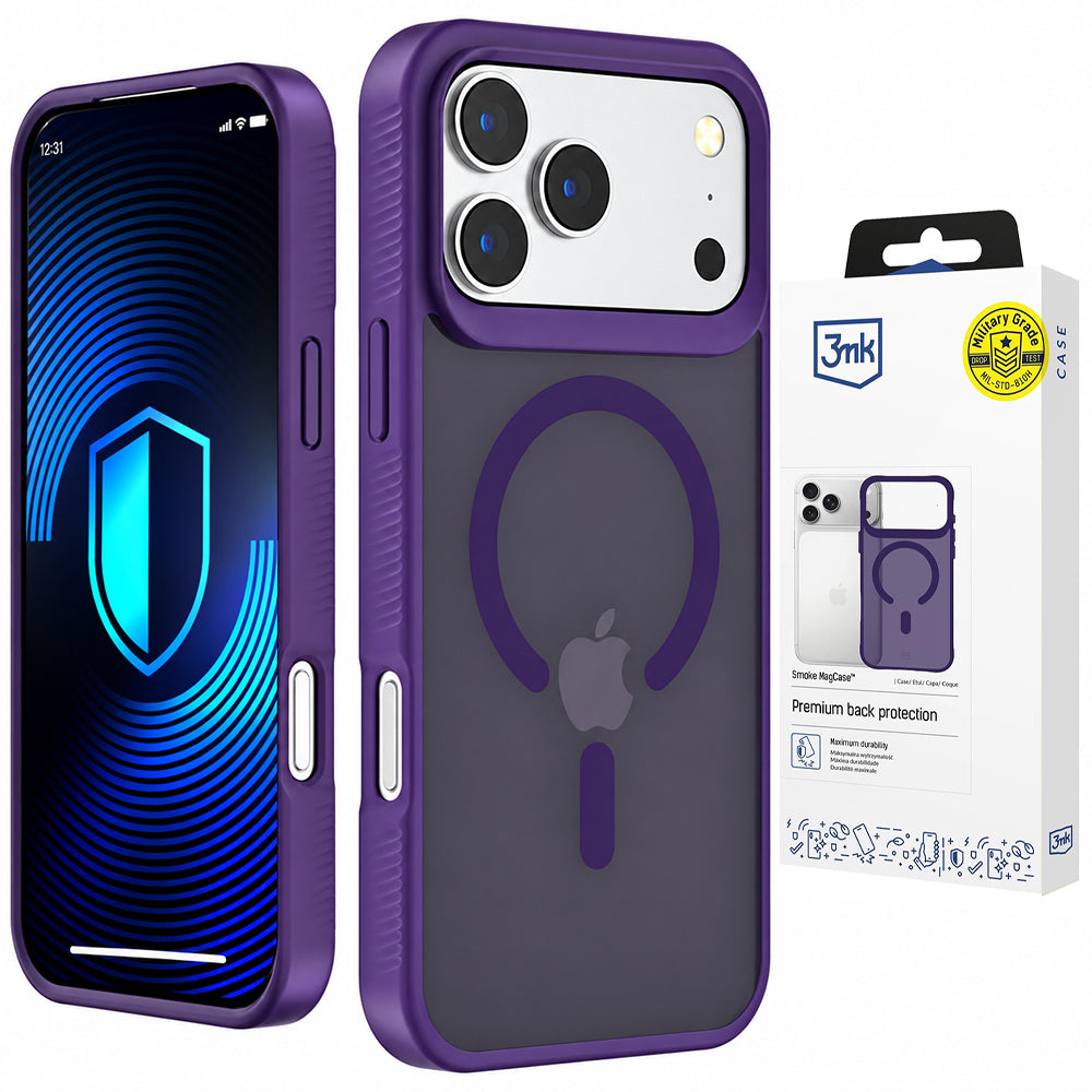 MagSafe Case for Apple iPhone 18 Pro / 17 Pro, 3MK, Smoke MagCase, Purple