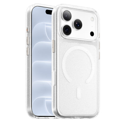 Coque MagSafe pour Apple iPhone 18 Pro / 17 Pro, Blueo, Crystal Pro Anti-Drop Glitter, transparente
