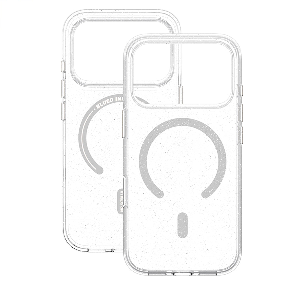 Coque MagSafe pour Apple iPhone 18 Pro / 17 Pro, Blueo, Crystal Pro Anti-Drop Glitter, transparente