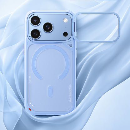Coque MagSafe pour Apple iPhone 18 Pro / 17 Pro, Blueo, support avec dissipation thermique, blanc satiné